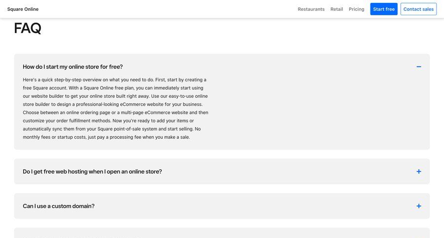 Square
				dropdown & other states page example