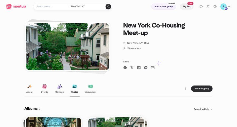 Meetup
			 photo gallery ui page example