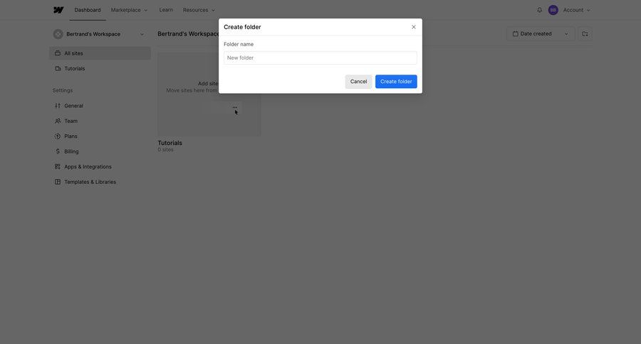 Webflow
				create page example