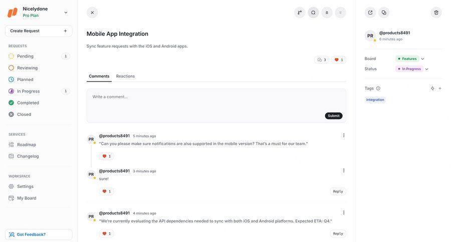 UserJot
			 task management collaboration sidebar navigation project management project tracking tagging menu ui page example