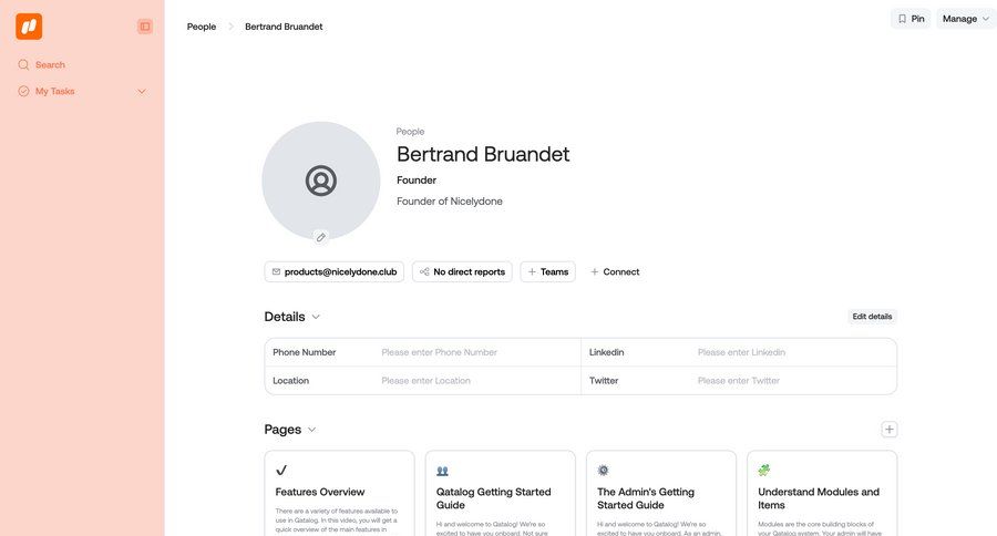 Qatalog
			 task management collaboration team collaboration sidebar navigation hierarchical content workflow management expandable sections content discovery user role sidebar user profile user product details menu not found page not found profile page ui page example