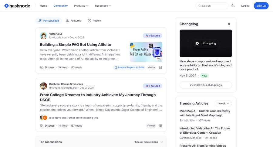 Hashnode
			community world map map view version control ui page example