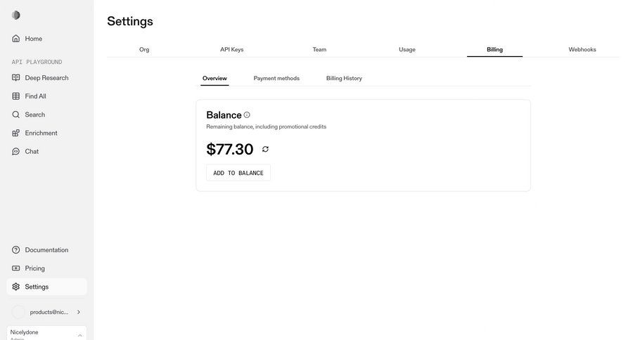 Parallel
			 settings dashboard finance billing history ui page example