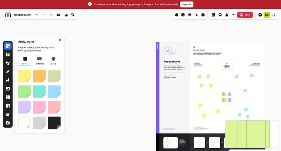 Mural
			 collaboration project management grid templates progress circle ui page example