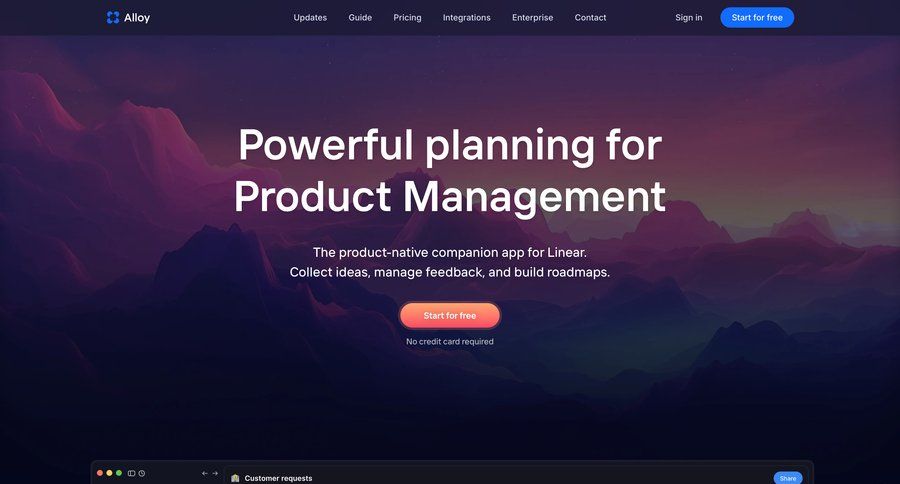 Alloy
			 issue tracking product discovery b2b saas ui page example