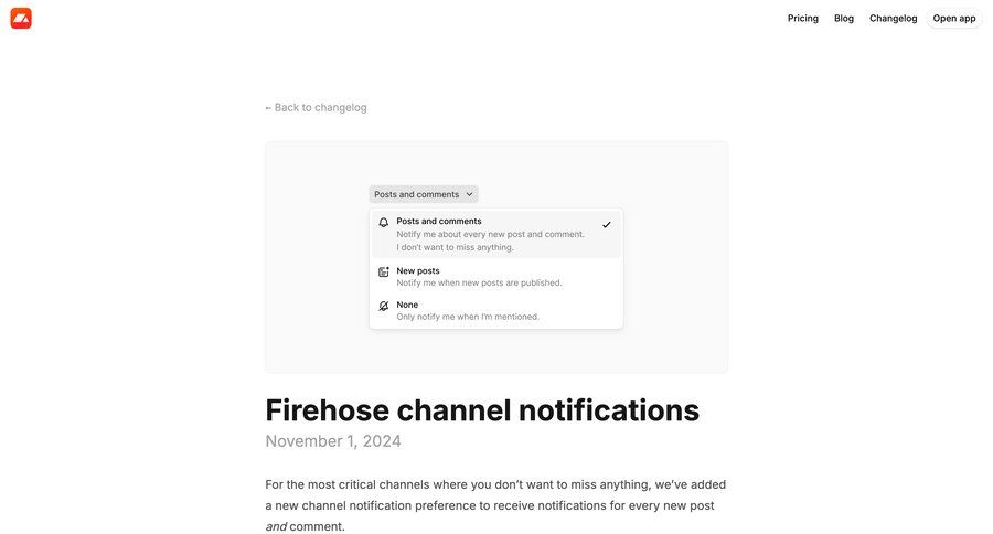 Campsite
			 alert message system notification push notification notification center changelog update ui page example