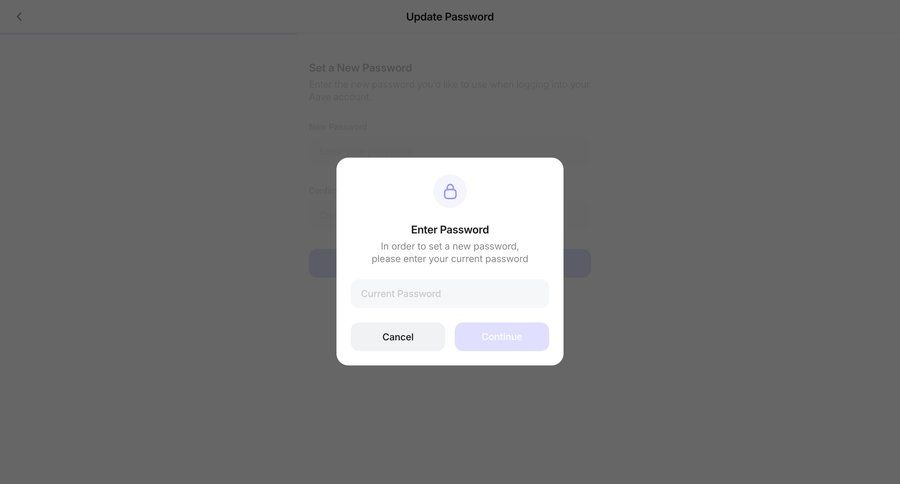 Family
			 account security password update ui page example