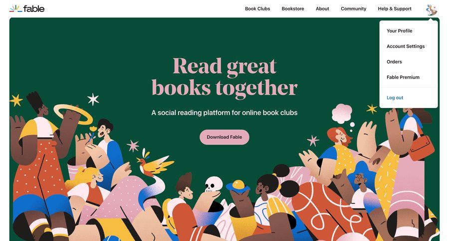 Fable
				home page example