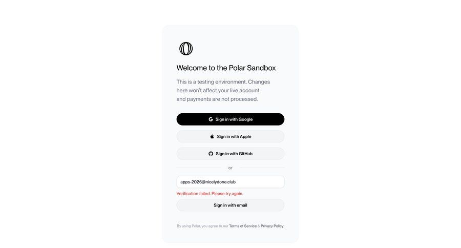 Polar
				signin ui page example