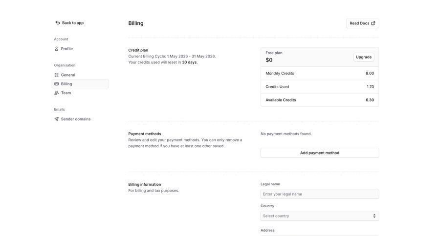 Bloom
			 account settings subscription management ui page example