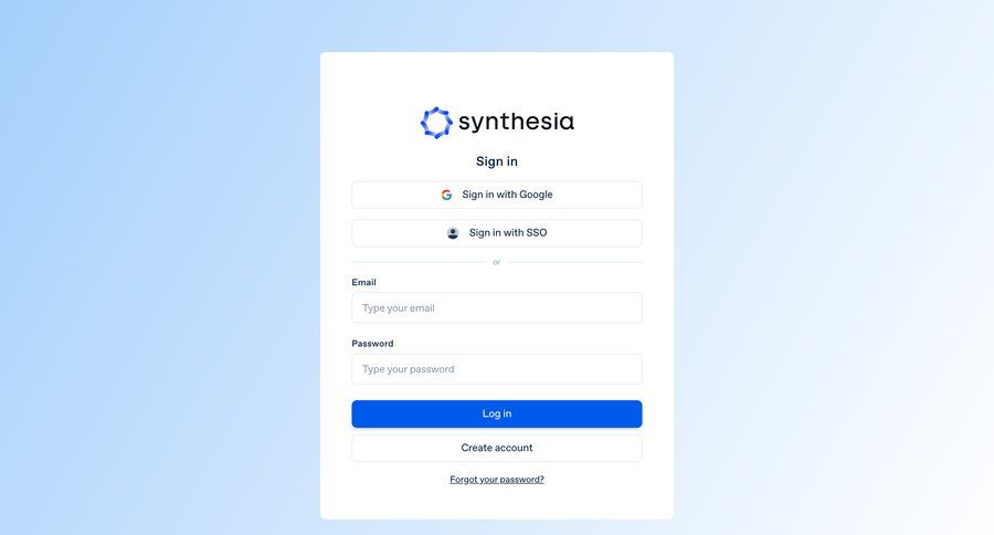 Synthesia
				signin page example