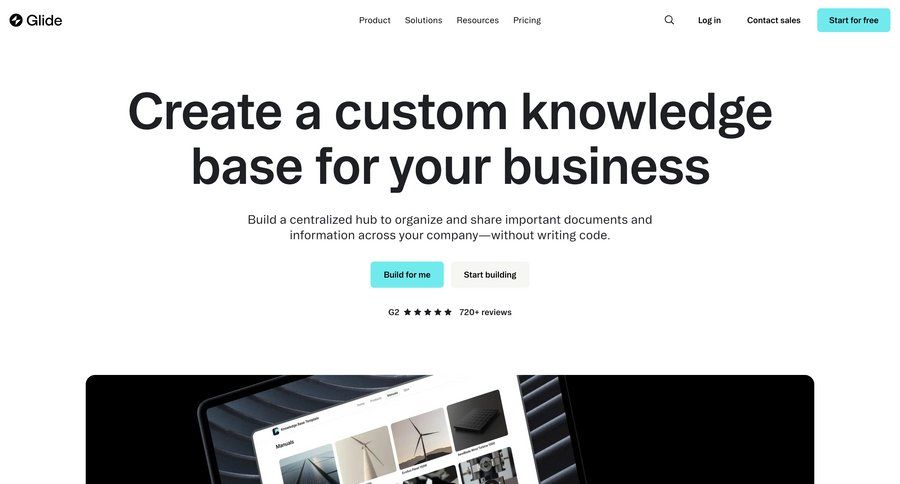 Glide
			 document management b2b saas ui page example