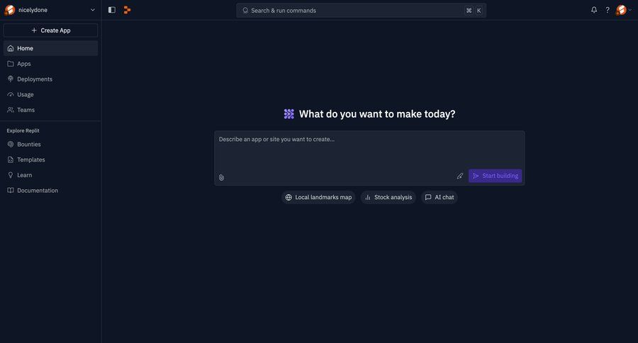 Replit
			 create generate ui page example