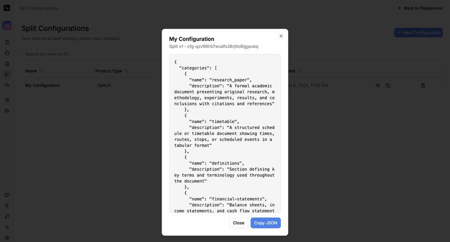Llamaindex
			 settings modal ui page example