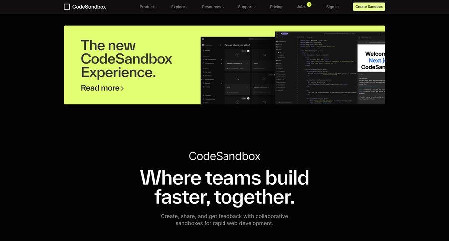 CodeSandbox
				 page example