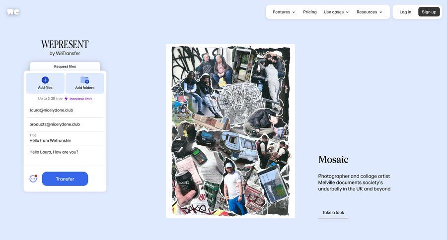 WeTransfer
			  ux ui design