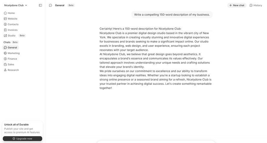 Durable
				upgrade your account ui page example