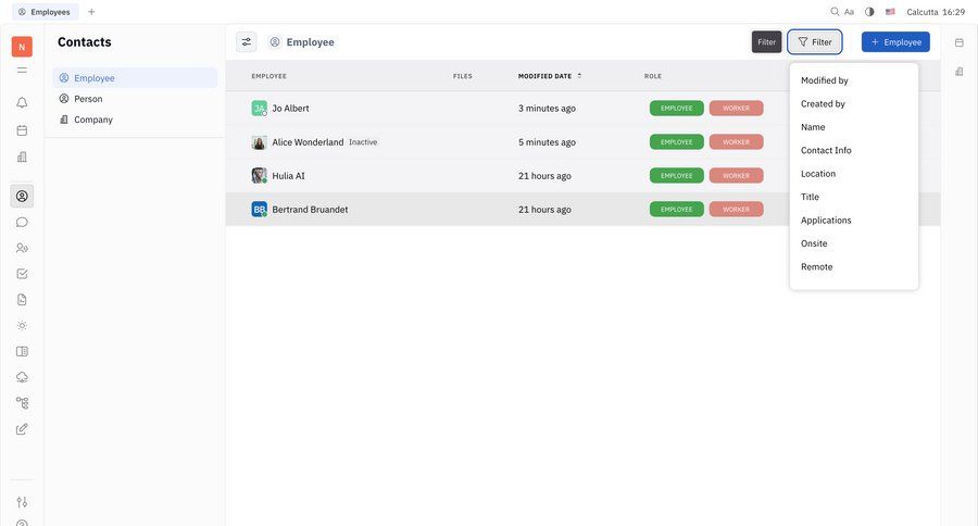 Huly
			 sidebar navigation grid full-screen layout data display data filtering sidebar table enterprise ui page example