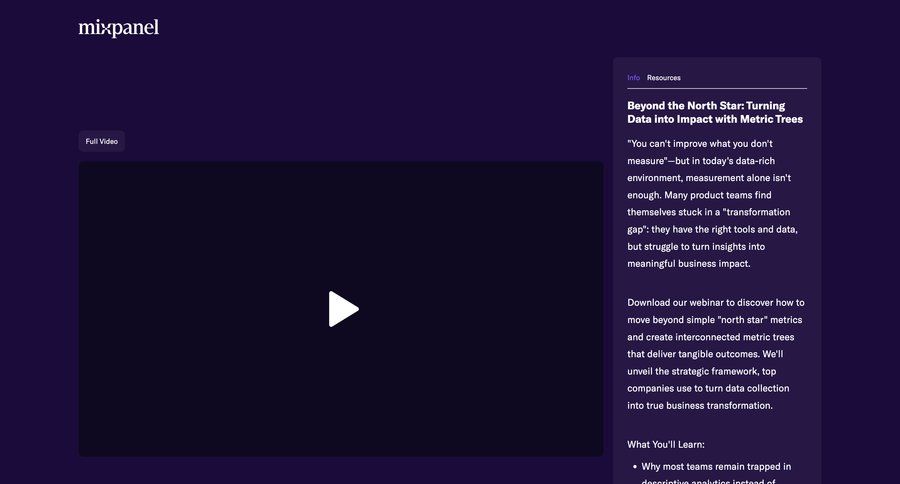 Mixpanel
				webinars ui page example