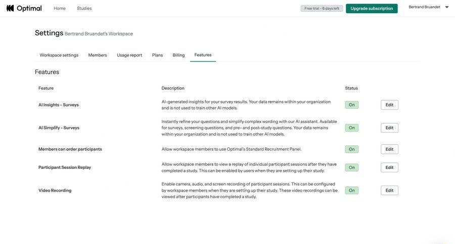 Optimal
			 configuration settings ui page example