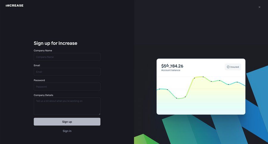 Increase
				signup page example