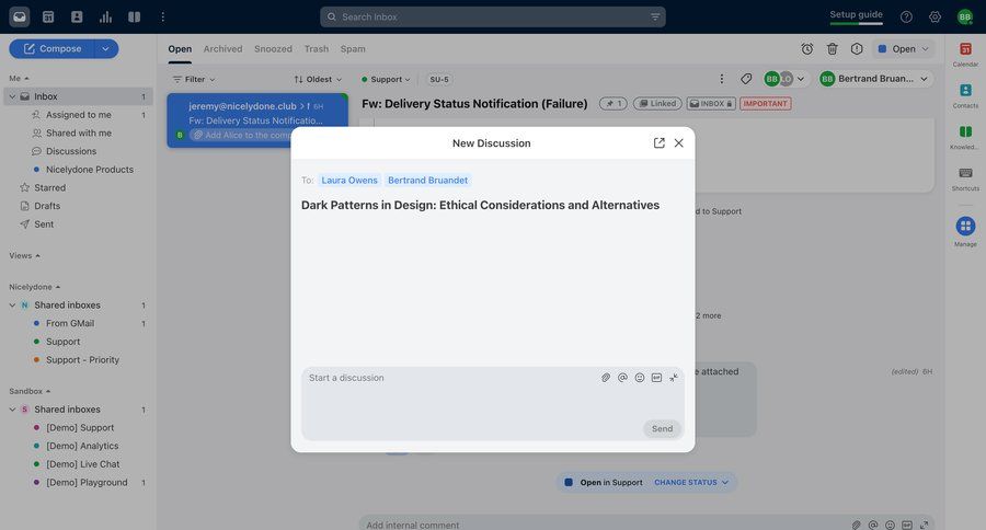 Front
			 collaboration team collaboration modal dialog email inbox task communication communication chat messages alternatives ui page example