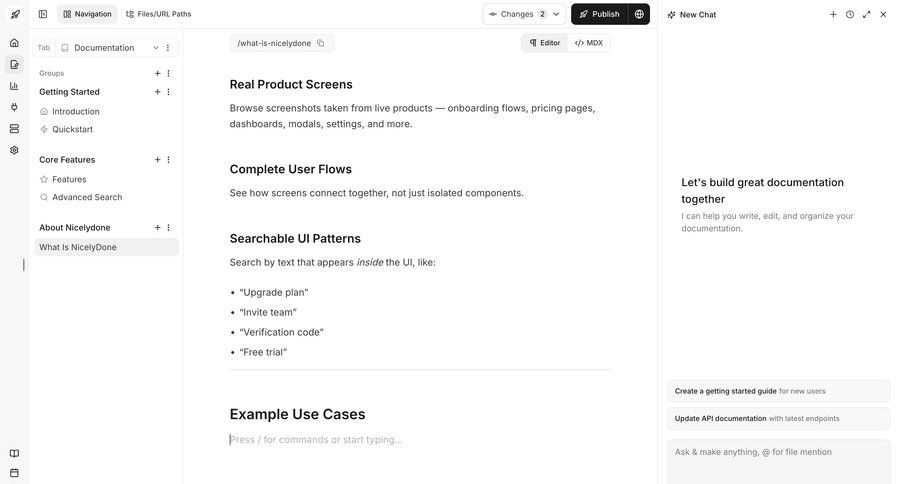 Documentation.AI
				settings ui page example