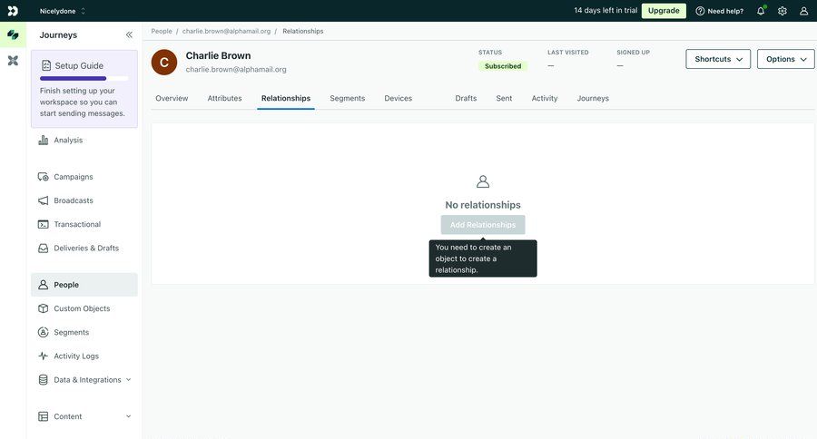 Customer.io
			profile detail page team management data management sidebar navigation user management account setup sidebar user profile shortcuts profile page ui page example