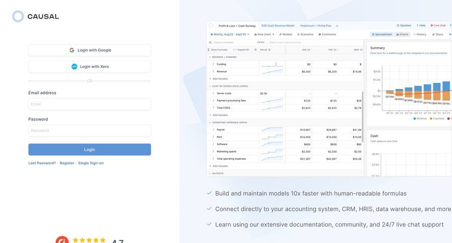 Causal
				signin page example