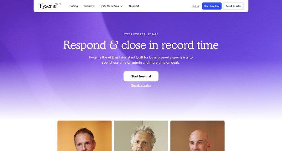 Fyxer
			 inbox management ui page example