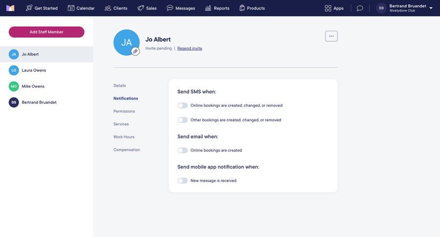 Mangomint
			 configuration settings sidebar navigation user settings notification management sidebar configuration screen notification settings ui page example