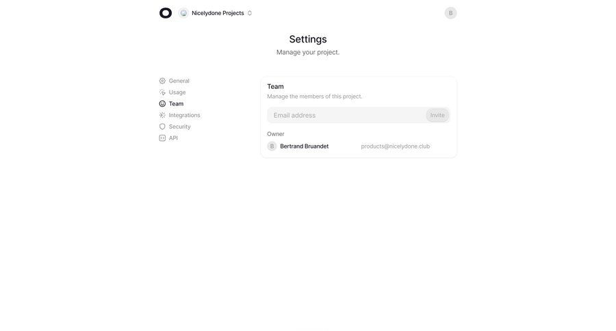 Visitors
			settings team settings invite teammate access control team management workspace settings ui page example