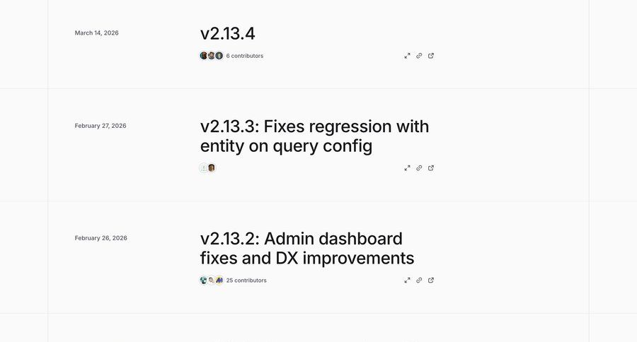 Bloom
			list changelog (product) changelog history version history ui page example
