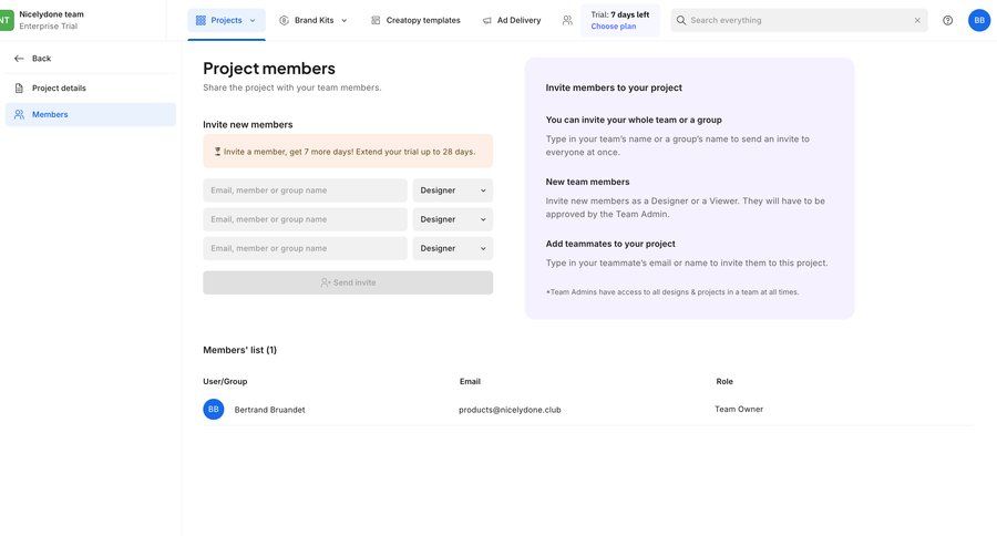 Creatopy
			 collaboration settings team collaboration project management onboarding form project collaboration table ui page example