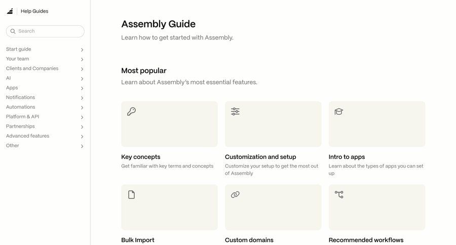 Assembly
			 knowledge base ui page example
