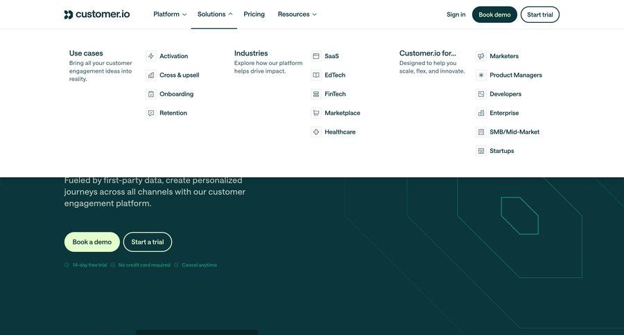 Customer.io
			       ux ui design