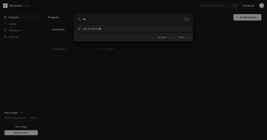Liveblocks
			 keyboard shortcuts ui page example