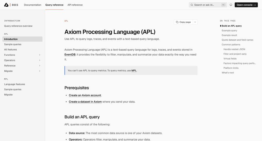 Axiom
			 documentation ui page example