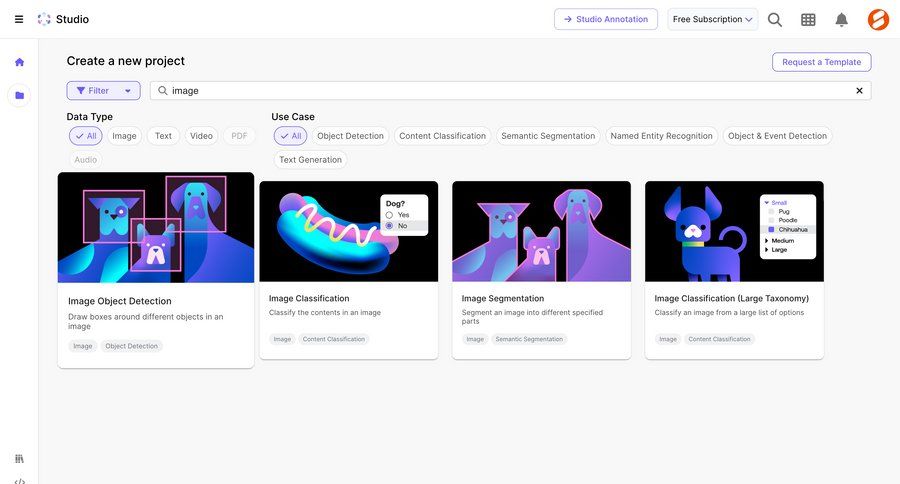 Scale
			 dashboard project management artificial intelligence grid onboarding project setup project creation template selection machine learning create search bar card layout ui page example