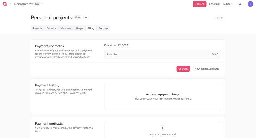 Appwrite
			 subscription management payment history ui page example