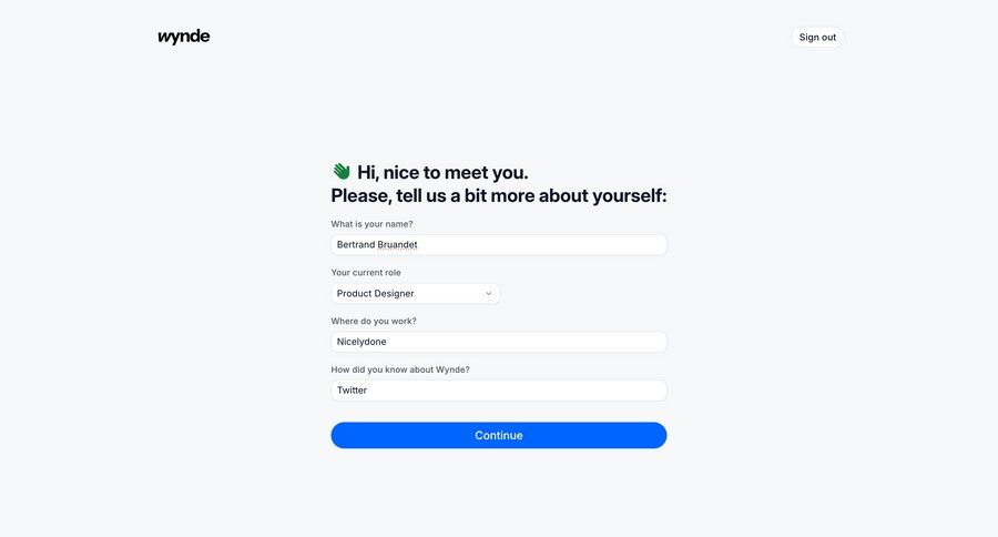 Wynde
				home page example