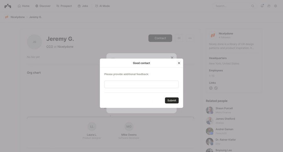 The org
			 form feedback collection ui page example