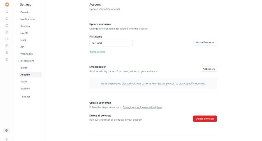 Loops
			 settings sidebar navigation account management form ui page example