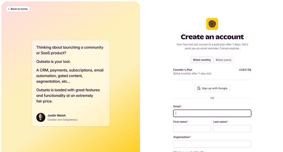 Outseta
			      ux ui design