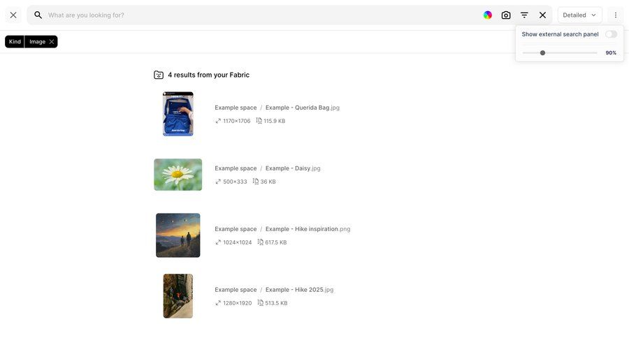 Fabric
				settings ui page example