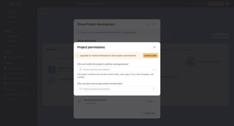 Asana
			 collaboration team collaboration project management form project setup upgrade modal collaborators group members enterprise permissions ui page example