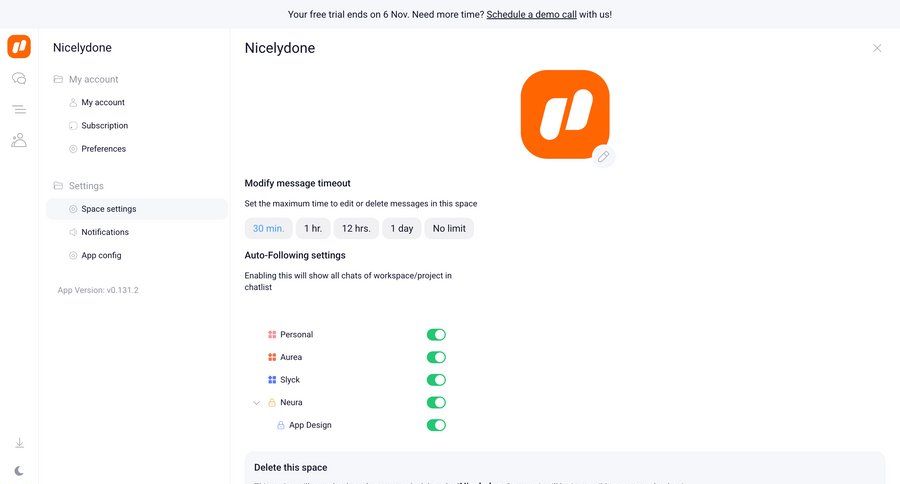 Orchestra
			 workspace settings trial banner navigation menu avatar upload ui page example