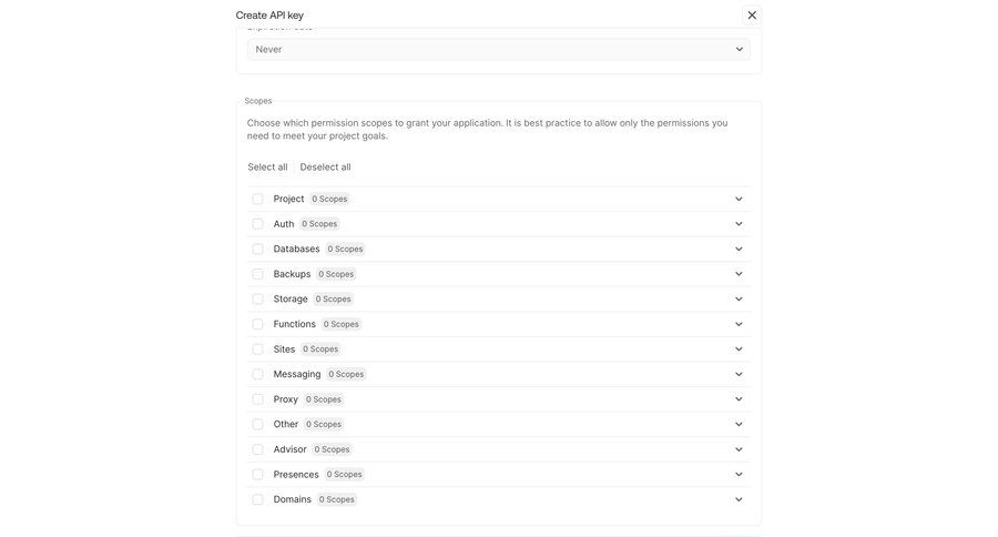 Appwrite
			 access control security configuration ui page example