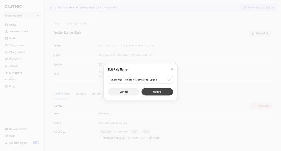 Lithic
			 detail view payment processing ui page example