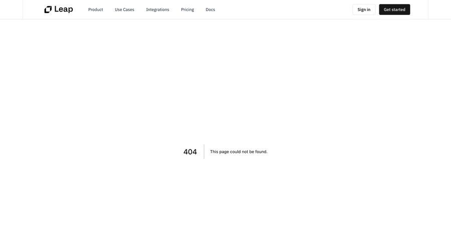 Leap
			 page not found not found lost ui page example